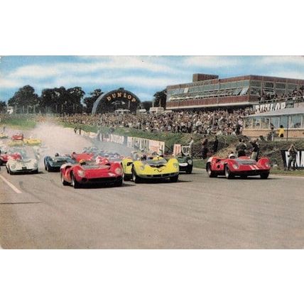 Brands Hatch Motor Racing The Start Salmon 1960s Postcard