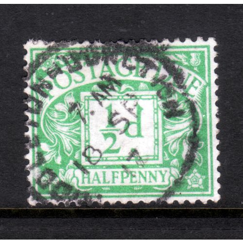 GREAT BRITAIN 1914 GEORGE V POSTAGE DUE SG D1 1/2d EMERALD FINE USED#8