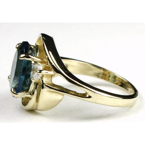 London Blue Topaz (Concave Cut), 10KY Gold Ring, R021