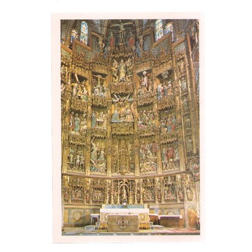 MAIN ALTER, CATHEDRAL REREDOS, TOLEDO, SPAIN unused vintage postcard =