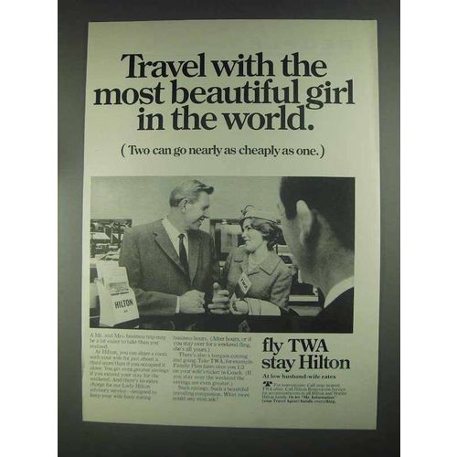 1967 TWA Airlines Ad - Travel With Most Beautiful Girl