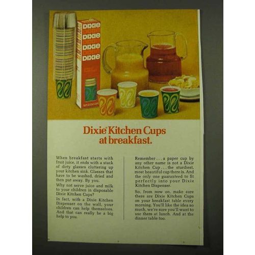 1971 Dixie Kitchen Cups Ad - At Breakfast