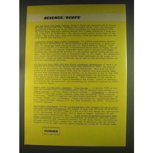 1976 Hughes Aircraft Ad - F-15 Eagle Fighters