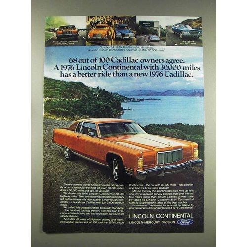 1976 Lincoln Continental Car Ad - Has a Better Ride