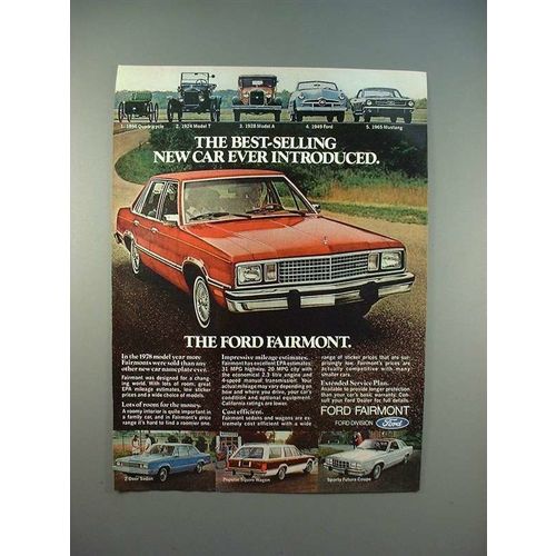 1978 Ford Fairmont Sedan, Squire Wagon, Futura Coupe Ad