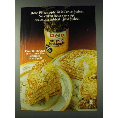 1978 Dole Crushed Pineapple Ad - Crepe