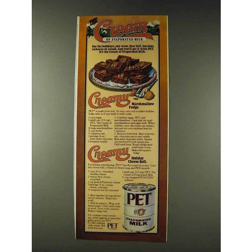 1978 PET Evaporated Milk Ad - Marshmallow Fudge