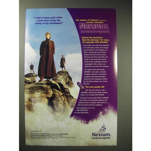 2001 AstraZeneca Nexium Ad - Acid Reflux Wear Away