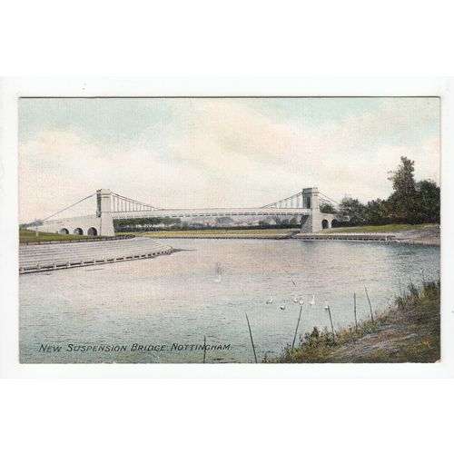 The New Suspension Bridge Nottingham Postcard Heathcote Series
