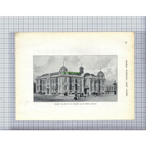 7951) London & County Bank Chelsea Blomfield / Radcliffe Town Hall - 1909