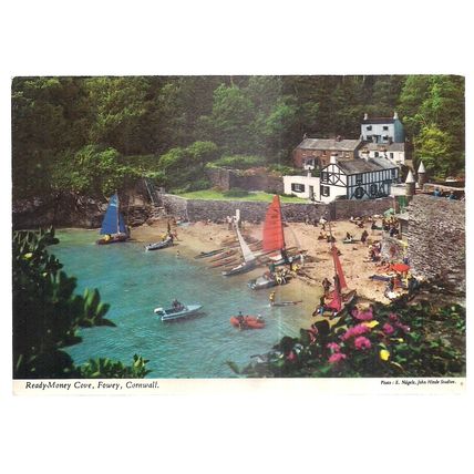 READY-MONEY COVE, FOWEY, CORNWALL unused vintage postcard by John Hinde =