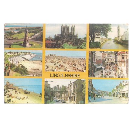 multiview, LINCOLNSHIRE county .. used postcard Colourmaster 1983 pm =
