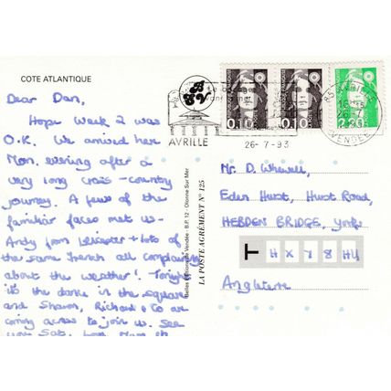 Ruelle Fleurie France Postcard posted 1993 VGC