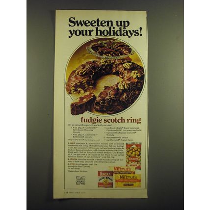 1973 Borden's Milk and Nestle Chocolate Ad - Sweeten up your holidays!