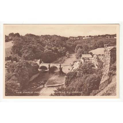 The Swale River from Castle Walls Richmond North Yorkshire Postcard K1787