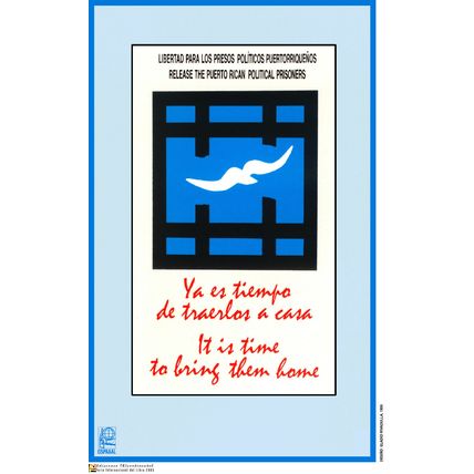 Political protest POSTER.PUERTO RICO free prisoners.am73.Revolution History art