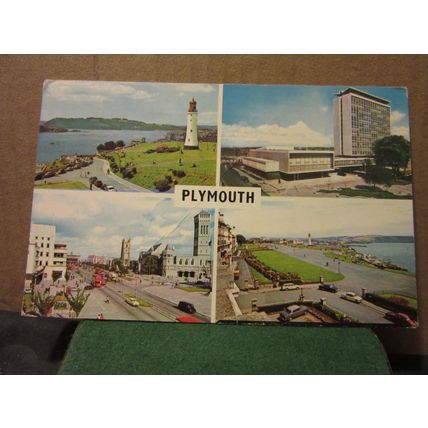 multiview, PLYMOUTH, DEVON used vintage postcard 1969 pm =