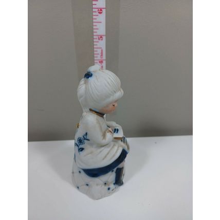 Vintage Royal Majestic Porcelain Bisque 4" Figurine Bell GIRL writing a letter
