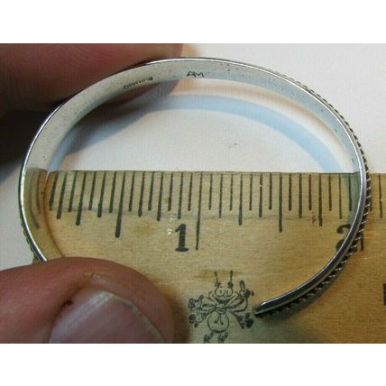 Vintage Native American Sterling Silver Cuff Bracelet By Navajo Artist AM 9.9 g