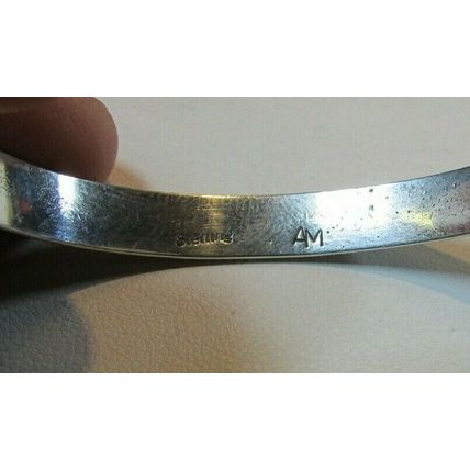 Vintage Native American Sterling Silver Cuff Bracelet By Navajo Artist AM 9.9 g
