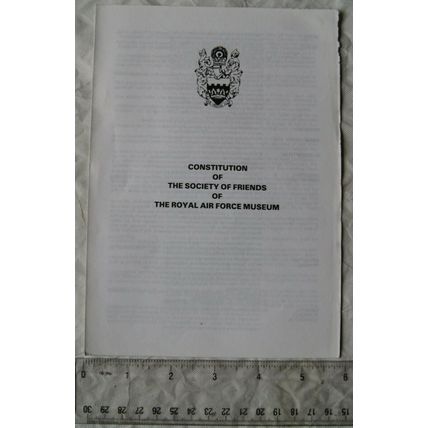 Leaflet - Constitution of The Society of Friends of The Royal Air Force Museum