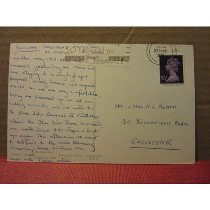 WELL DRESSINGS, ASHFORD, DERBYSHIRE, multi-view used postcard 1975 pm =