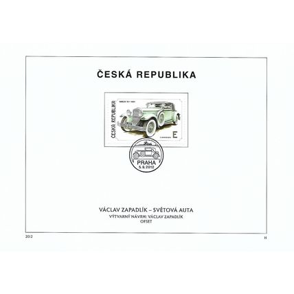 Mi 734/9 CS: Vintage Cars: Drawings by Václav Zapadlík