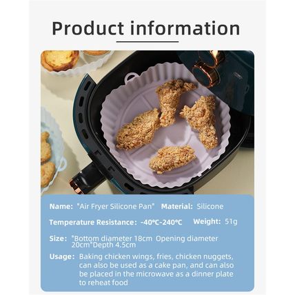 Silicone Air Fryer Air Fryer Reusable Air Fryer Pizza Pastry Pots Molds Kitchen
