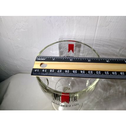 Michelob Beer Goblet Stem Glass Clear 12 oz. Red Logo Thumbprint Fast Shipping!