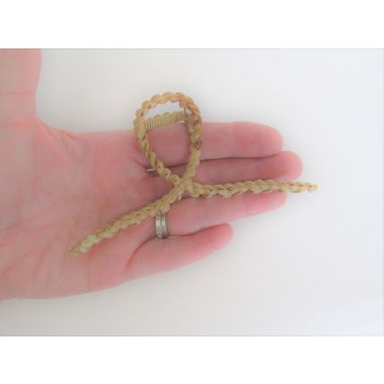 Large faux bamboo wood effect roped metal hair claw clip for thick hair