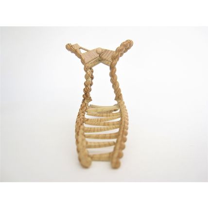 Large faux bamboo wood effect roped metal hair claw clip for thick hair