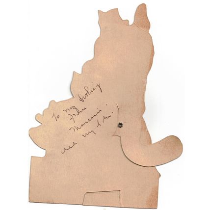 VINTAGE ' VALENTINE CARD ' PIG with arm motion card 1930s