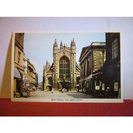 WEST FRONT, BATH ABBEY, BATH. SOMERSET. unused postcard Colourmaster =