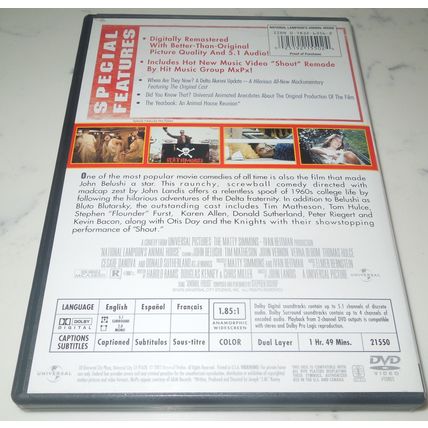 NATIONAL LAMPOON'S ANIMAL HOUSE (DVD 2003) Double Secret Probation Edition