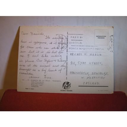PUERTO DE LA CRUZ, TENERIFE, SPAIN used postcard 1978 pm =