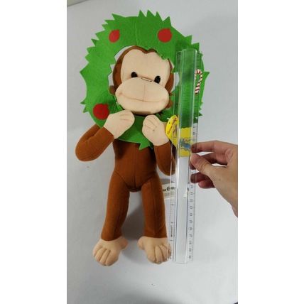 CURIOUS GEORGE WITH HIS CHRISTMAS WREATH kellytoy 2006