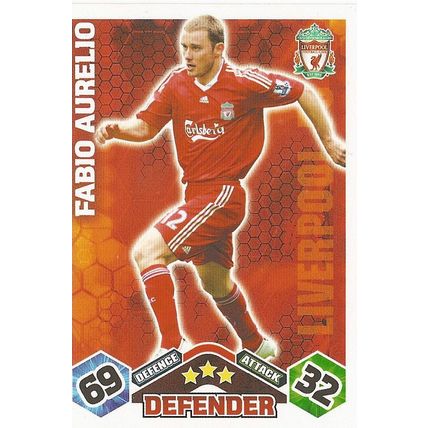 Match Attax 2009/10 Collection: Liverpool, Defender - Aurélio