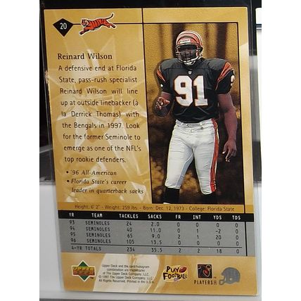 1998 Upper Deck REINARD WILSON (Bengals) Star Rookie #20