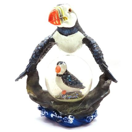 Puffin Minature Water ball with Glitter 10.5 CM Sea Birds Home Decor Gift Beach