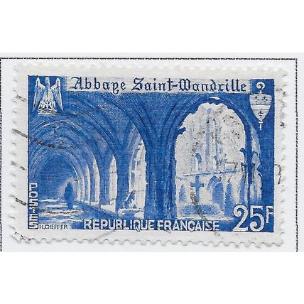 FRANCE 1949 USED ABBEY SAINT MANDRILLE CLOISTERS 25Fr