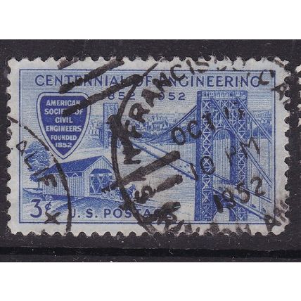 United States Postmark San Francisco 1952 Engineering 3c VGC