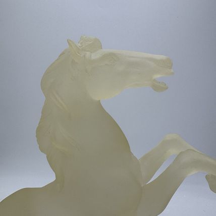 Large Frosted Lucite Acrylic Horse Rare Vintage 80s Regency New York Stallion