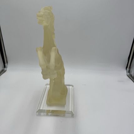 Large Frosted Lucite Acrylic Horse Rare Vintage 80s Regency New York Stallion