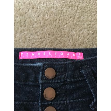 Tinseltown Women's Juniors Jean Shorts Dark Wash Zip & Button Pockets Size 1