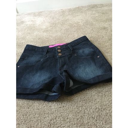 Tinseltown Women's Juniors Jean Shorts Dark Wash Zip & Button Pockets Size 1