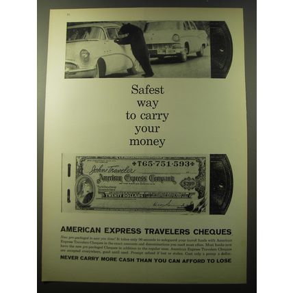 1960 American Express Travelers Cheques Ad - Safest