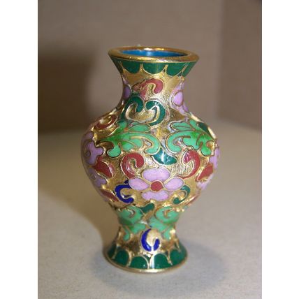 Vintage Cloisonne Vase 2" tall