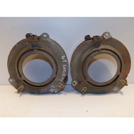 1965 Plymouth Satellite Headlight Buckets & Retaining Rings OEM Belvedere