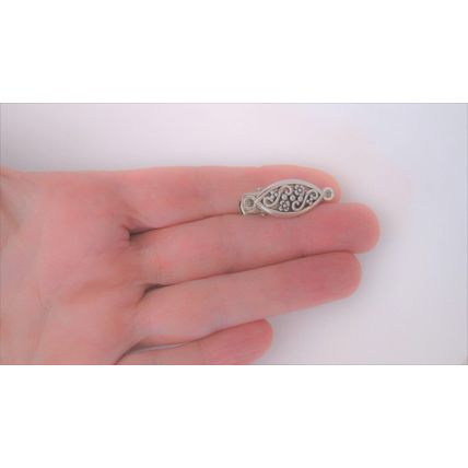 2 small silver scroll and flower metal alligator hair clip for fine thin hair