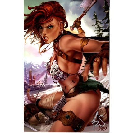 2021 Dynamite Comics Red Sonja Virgin & Bloody Virgin Variants #28 Signed
